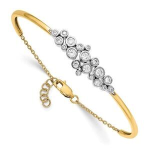 14K Two-Tone Lab Grown Diamond Bangle Bracelet